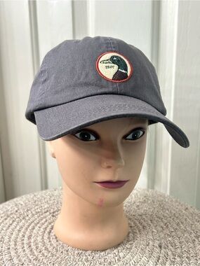 Duck Head Hat Cap Adjustable Strap Gray Embroidered Duck